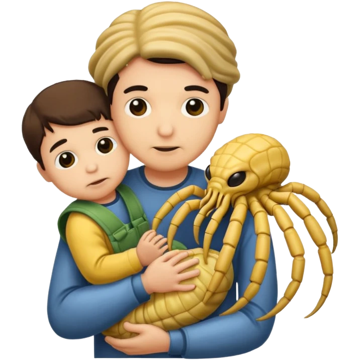man with Baby Facehugger emoji