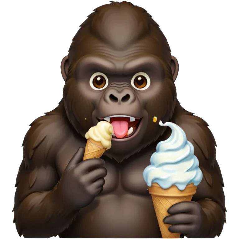 Gorilla eating ice cream emoji