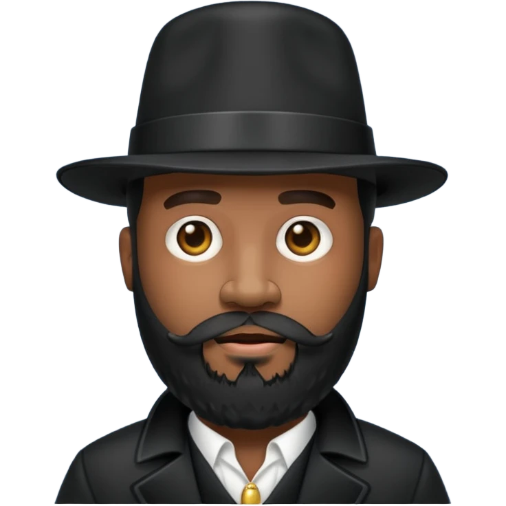 A black pimp with a full beard emoji