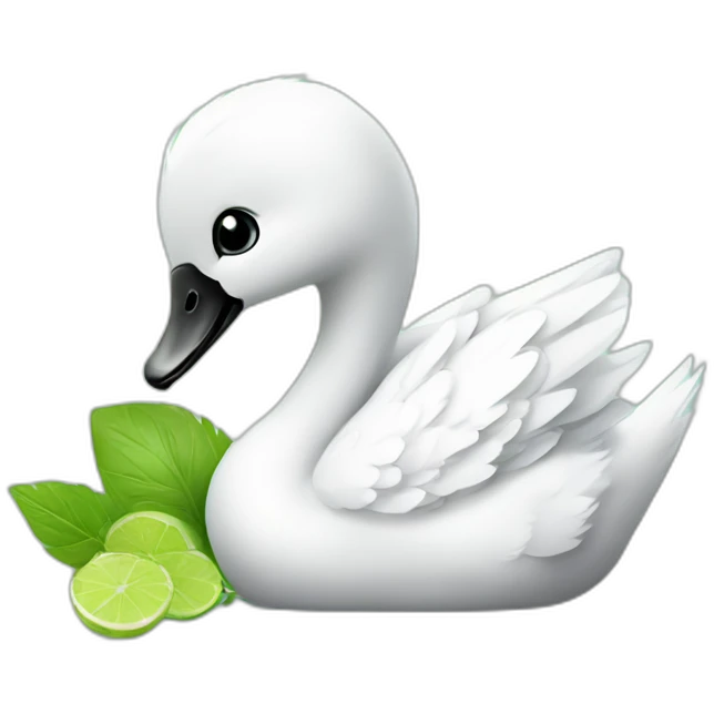 baby swan drinking mojito emoji