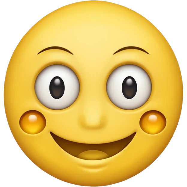 emoji that is the same as a regular smiley face but add another eye just like the other two in the middle of the other two emoji