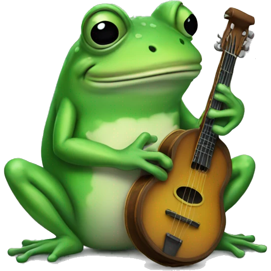 very sad frog that is crying with a banjo emoji
