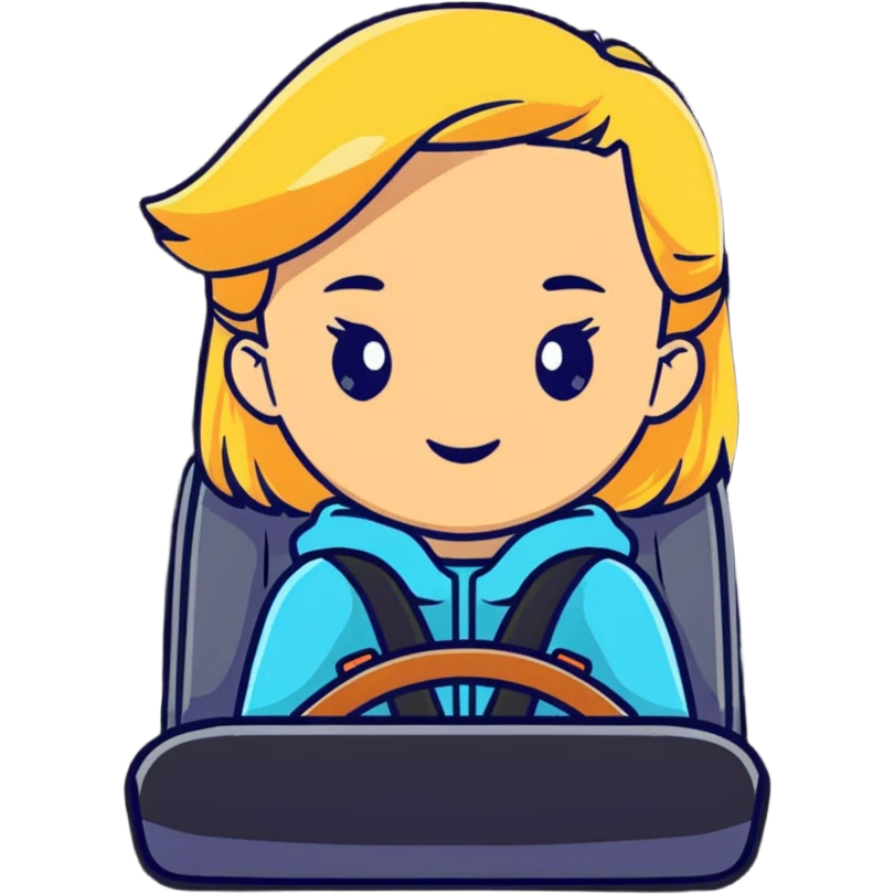 Blonde girl in passenger seat emoji