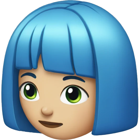 Blue hair silence emoji