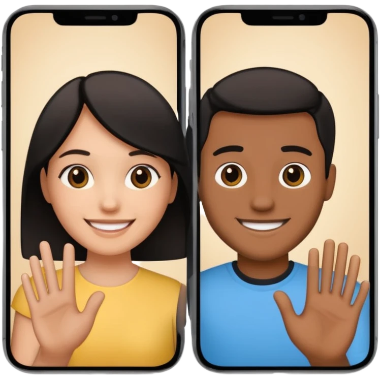 couple photo inside phone screen  emoji