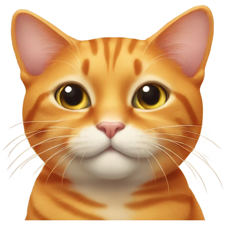 100% orange cat with butterfly  emoji