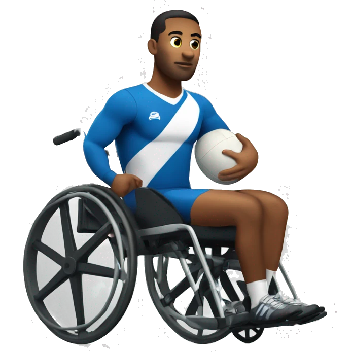 Athlete with a rugby ball in a wheelchair emoji