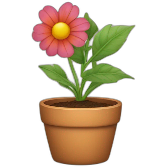 A pot, a flower emoji