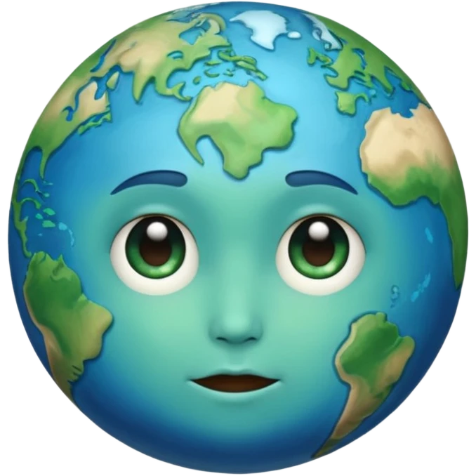 Make a image prompt of the earth with a face emoji