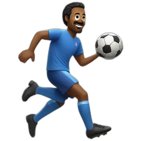 Ted lasso playing soccer at Apple park headquarters emoji