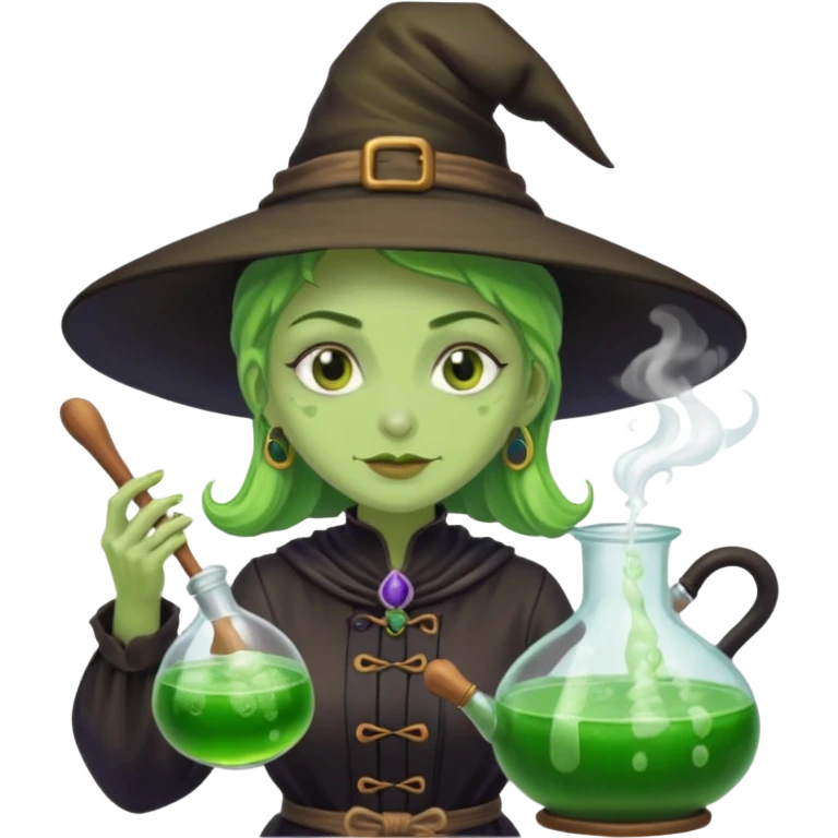 green witch cooking potion emoji