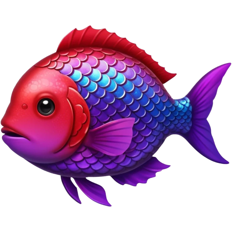 color gradient between red and purple glitter cute fish emoji