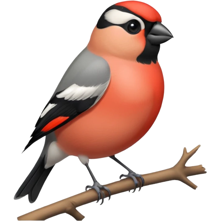 Round and cute bullfinch emoji