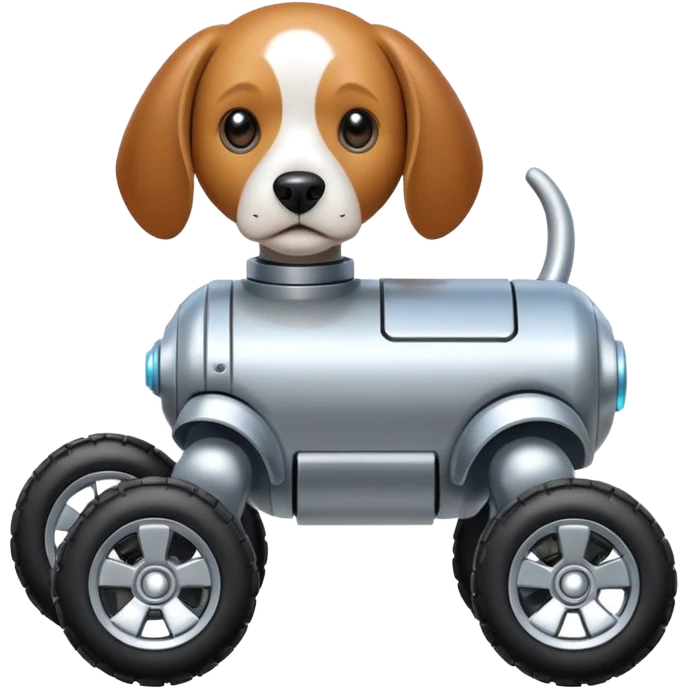 Robot beagle dog with off-road wheels  emoji