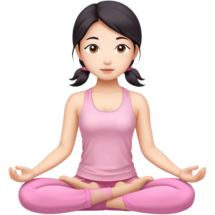 asian yoga girl light pink clothes  emoji