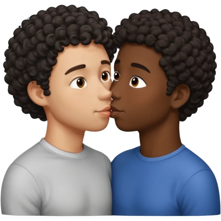 Naked shower adult black male short curly hair kissing white male dark hair, touching penis emoji