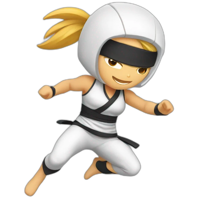 Female White Ninja Warrior Athlete jumping emoji