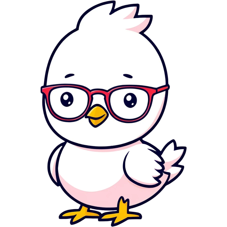 a yellow cut chick wearing strawberry glasses emoji
