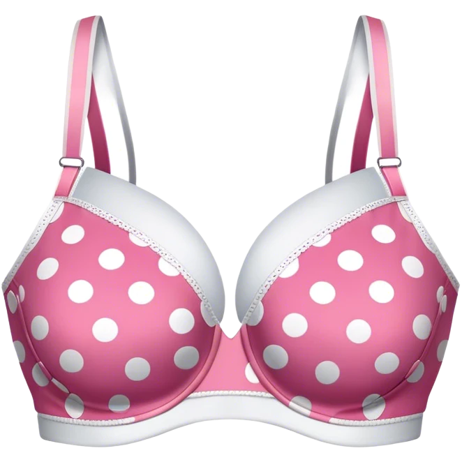 bra with pink and white polka dots emoji