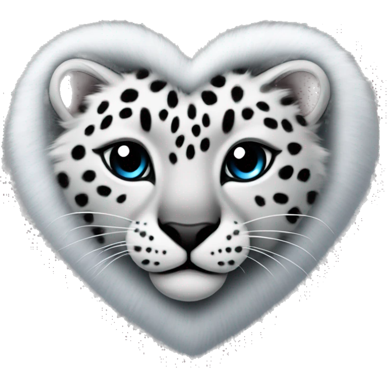 snow leopard fur shaped in a heart emoji