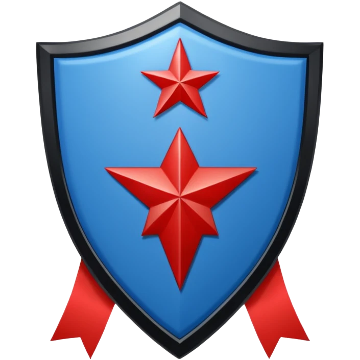 A shield emblem with two top squares: a blue one with "IHS" and a red one with a checkerboard and red circle. The main black shield has a white star, and a white ribbon below reads "DE TENEBRAS ILLUMINARE ET VIAS DIRIGERE".
 emoji