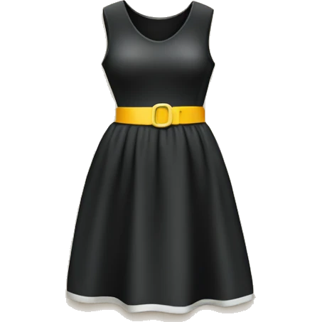 a simple black dress icon with a ruler or measuring tape wrapped around it, symbolizing clothing measurements. emoji
