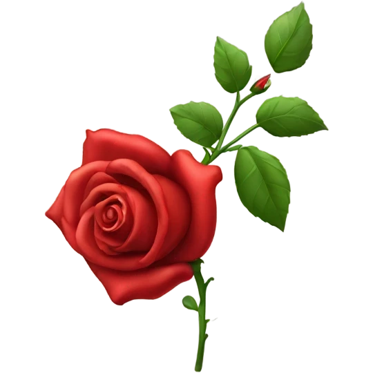 Red rose heart with stem emoji