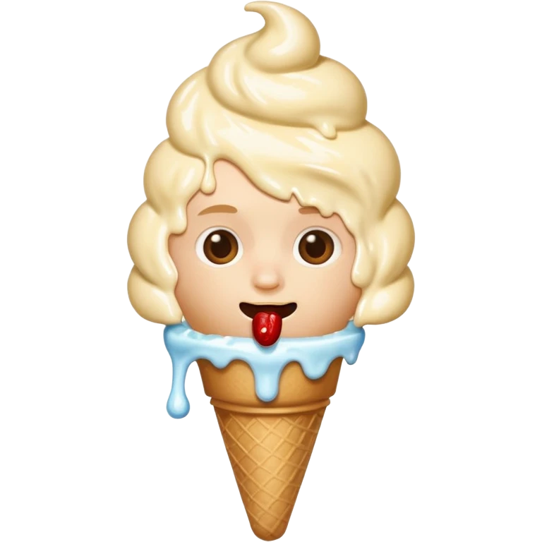 Leo eating ice cream emoji