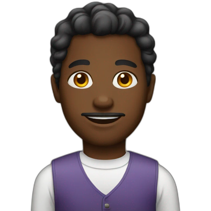black guy wearing dress emoji