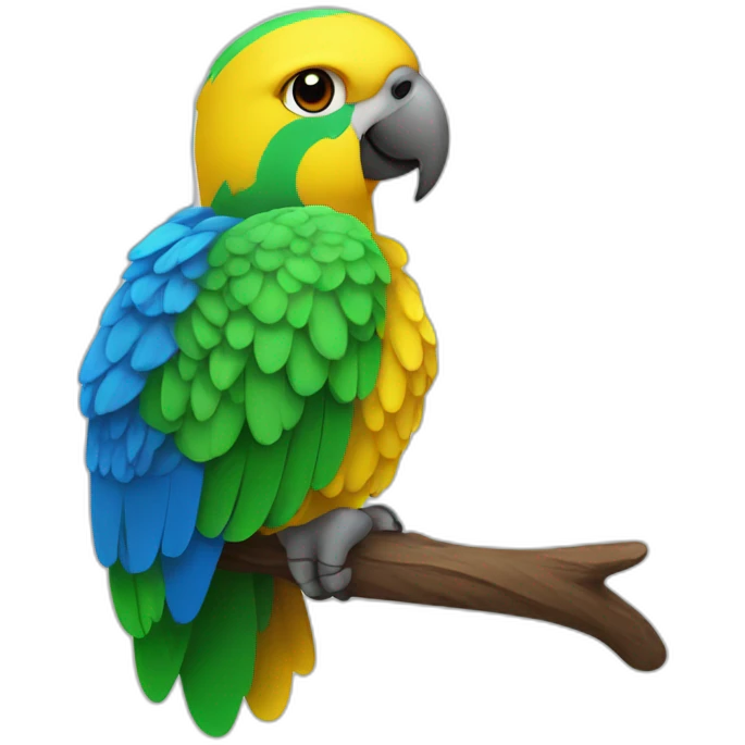 parrot with the Ukrainian flag emoji
