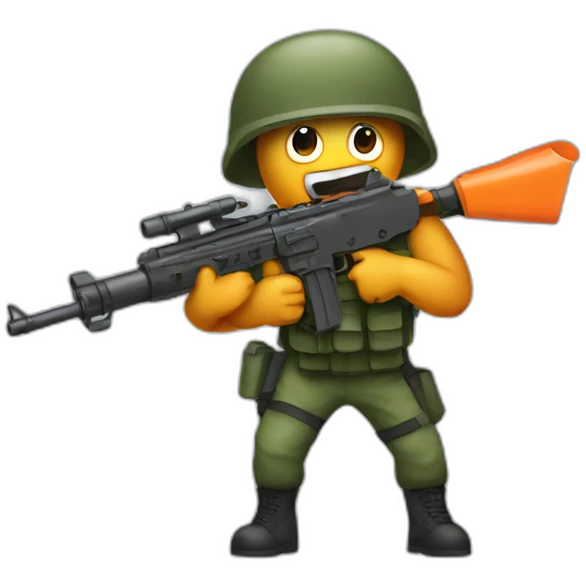 military with carrot as a gun emoji