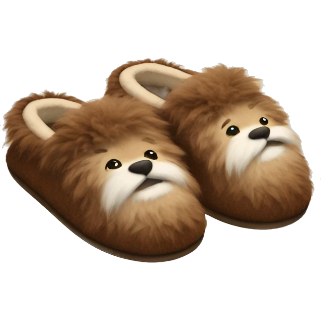 Brown fluffy slippers  emoji