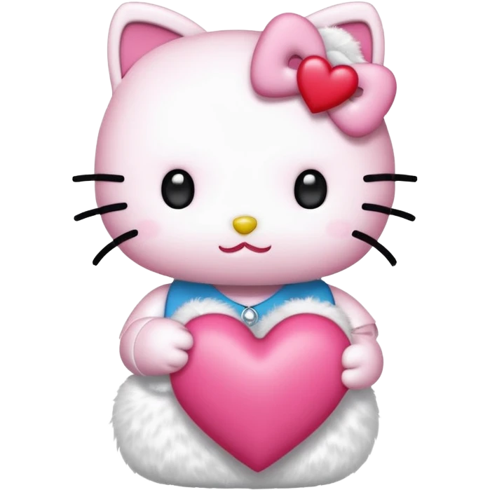 hello kitty holding a heart emoji