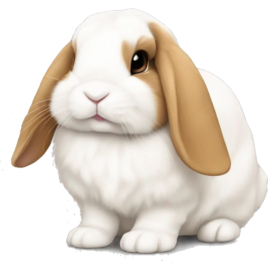 White and carmel bunny mini lop  emoji