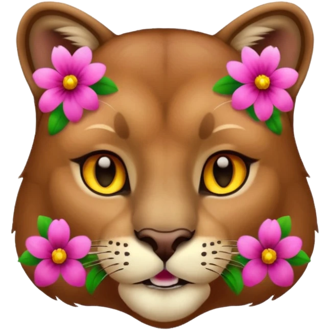 Cougar with flowers  emoji