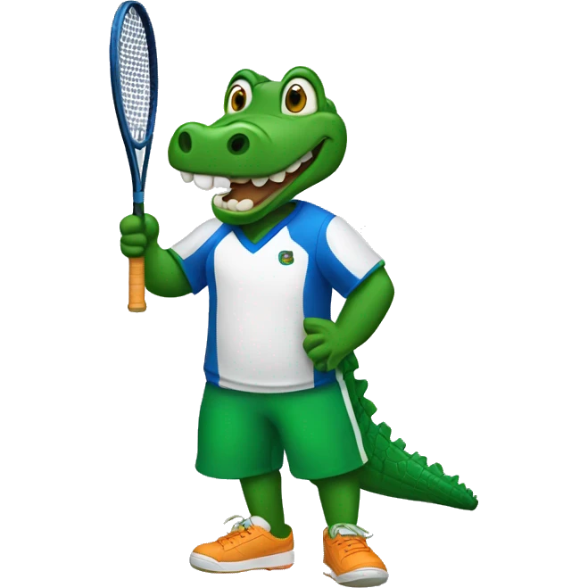 Gator with tennis racket emoji