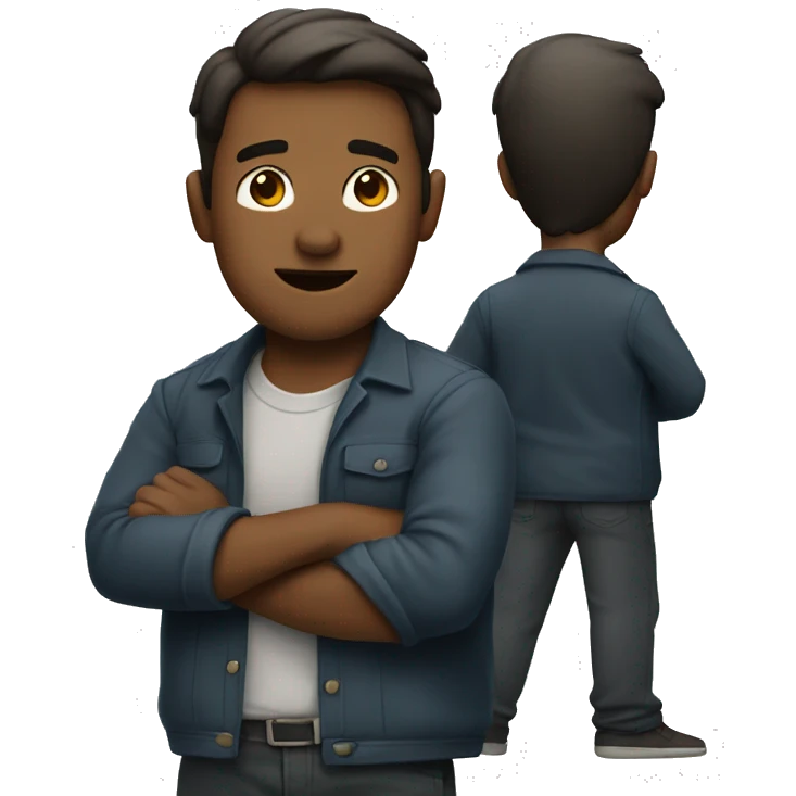 Man crossing arms standing up emoji