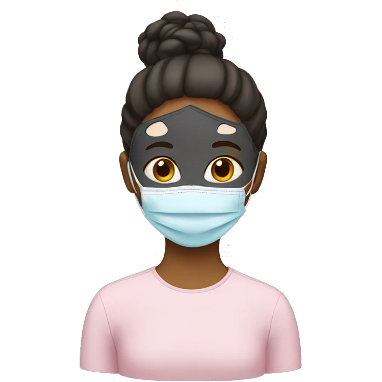 a girl with a face mask emoji