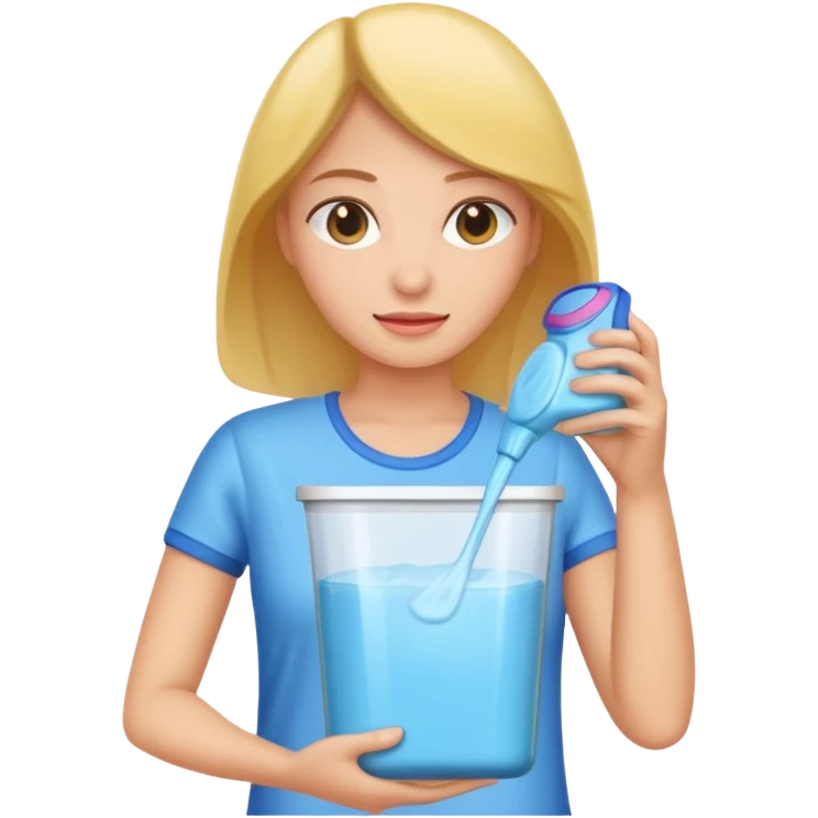 woman holding laundry detergent emoji