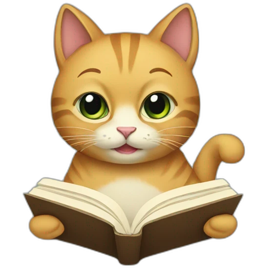 cat reading emoji