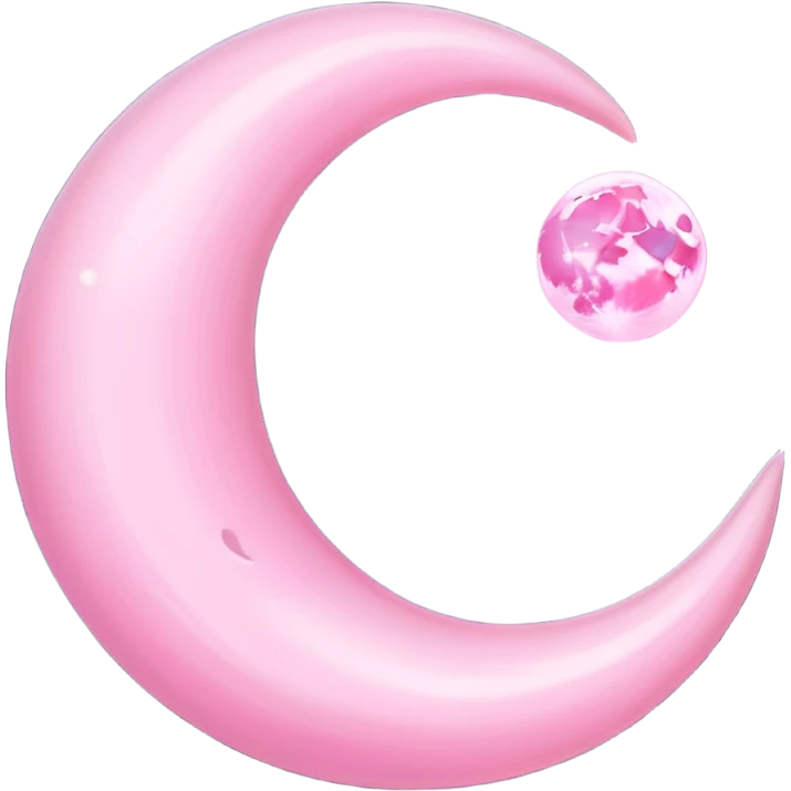 Pink crescent moon emoji
