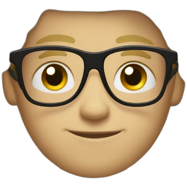 boy with rectangular black glasses and blond spikey hair combed to the left emoji