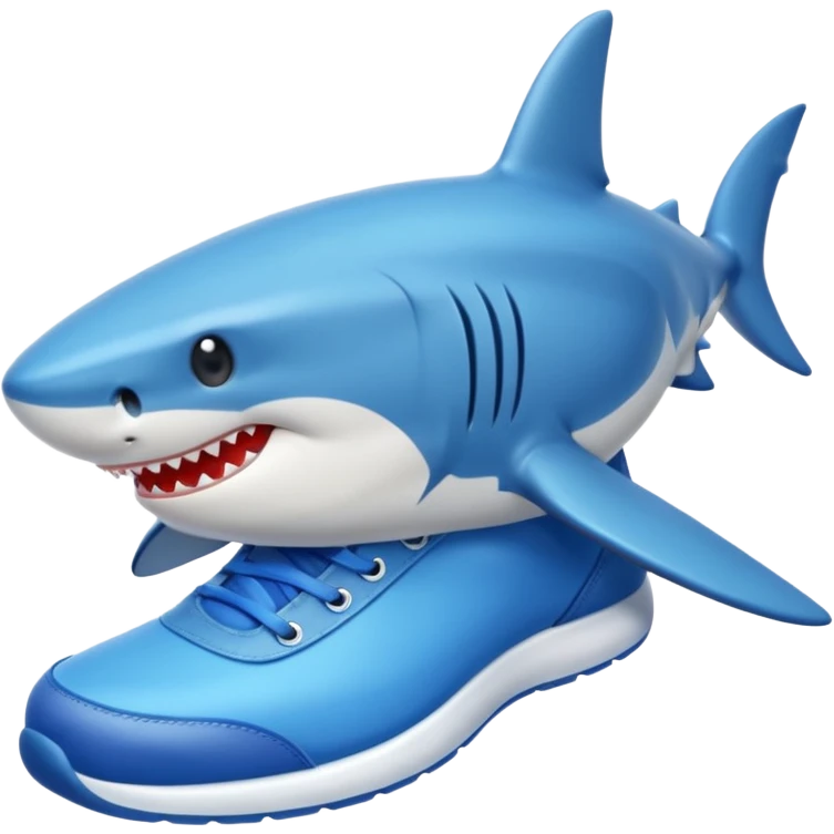 Shark with blue shoes emoji