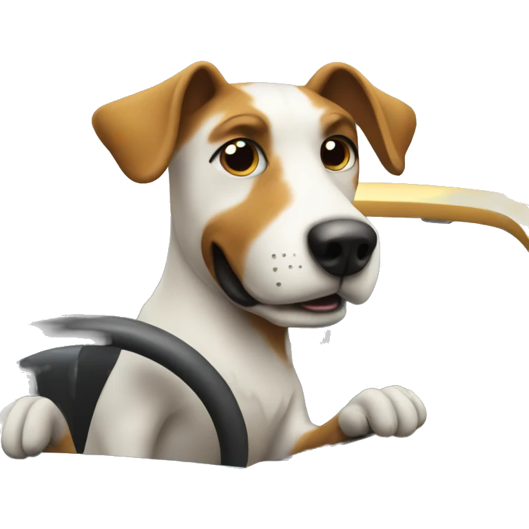 dog driving car emoji