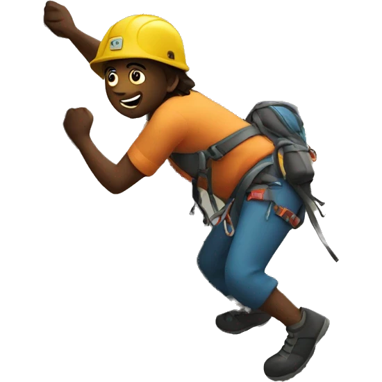 climbing a rock emoji