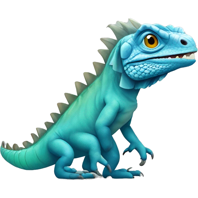 walking blue iguana  emoji