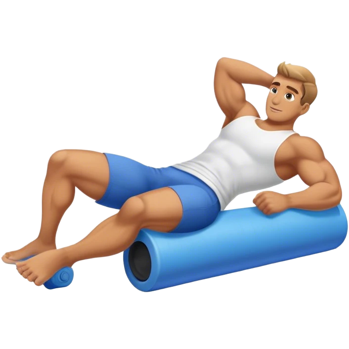 buff guy lying down on foam-oller emoji