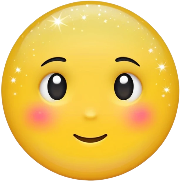Generate a high-quality 3D cartoon-style emoji of yellow glitter, sparkling effect, smooth gradient colors, rounded and cute appearance, simple white background, high-resolution.
 emoji