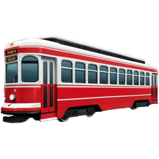 Toronto streetcar emoji, red and white, iconic, minimal style emoji