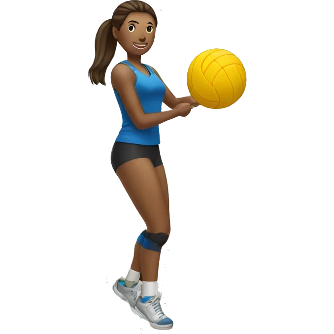 Woman spiking a volleyball emoji